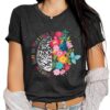 Mental Health Matters Shirt Women Inspirational Tshirts Human Brain Mental Health Illness Awareness Tops