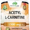 Acetyl L-Carnitine 1,500 mg High Potency Supports Energy Production, Sports Nutrition, Supports Memory/Focus - 100 Veggie Capsules