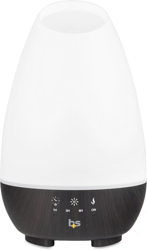 HealthSmart Essential Oil Diffuser, Cool Mist Humidifier and Aromatherapy Diffuser, FSA HSA Eligible with 500ML Tank for Large Rooms, Adjustable Timer, Mist Mode and 7 LED Light Colors, White
