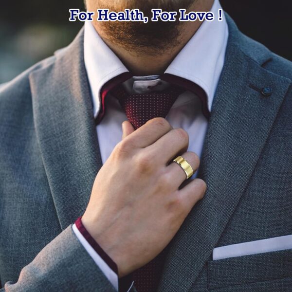 Smart Ring Health Tracker, Sleep Tracker Ring with Heart Rate, Waterproof Fitness Ring for Activity Monitoring/Steps/Distance/Calories,Air Gestures,Up to 7-Day Battery,for iOS Android (Light Gold,#8)