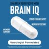 BrainIQ Nootropic Brain Supplements for Memory and Focus | Memory Supplement for Brain Health | Cognitive Supplement & Memory Pill with Lion's Mane, L-threonine & Coffee Extract | Vegan, 60 Capsules