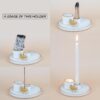 ZenBless Multifunction Incense and Candle Holder for Burning Sage, Palo Santo, Incense Sticks - 5.9" Ceramic Ash Catcher Tray for Meditation Room Home Decor (Gold)