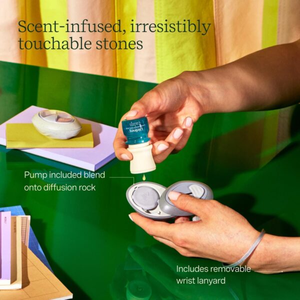 Lifelines Scent-Infused Grounding Stones, 2-Pack, Gravity Pack - Portable Fidgets for Adults with Essential Oil Blend & Diffusion Stones for Sensory Immersion - Calming Waterless Passive Diffuser