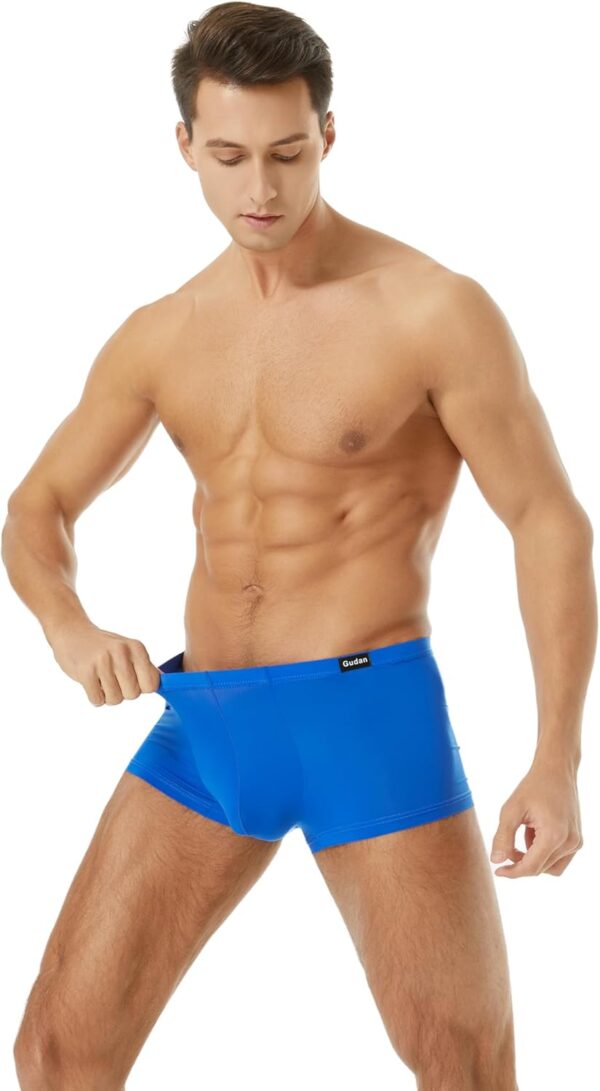 Mens Silky Underwear Short Leg Boxer Briefs Pack Health to Wear
