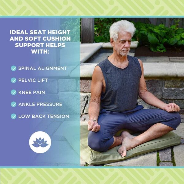 MEDITATION CUSHION SET - Zafu and Zabuton Meditation Pillow - Yoga Cushion, Meditation Pillows for sitting on floor, Cotton Yoga Pillow - Round, BLACK - Traditionally MADE IN USA