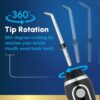 Waterpik Cordless Advanced 2.0 Water Flosser For Teeth, Gums, Braces, Dental Care With Travel Bag and 4 Tips, ADA Accepted, Rechargeable, Portable, and Waterproof, Black WP-582, Packaging May Vary
