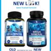 Potent Garden Mega Mineral Supplement Complete Mineral Complex with Calcium Magnesium Zinc Potassium Boron Selenium Chromium & 72 Trace Minerals Iron Free Calcium Supplement -100 Pills