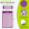 ProsourceFit Acupressure Mat and Pillow Set for Back/Neck Pain Relief and Muscle Relaxation, Large - Gray/Gray