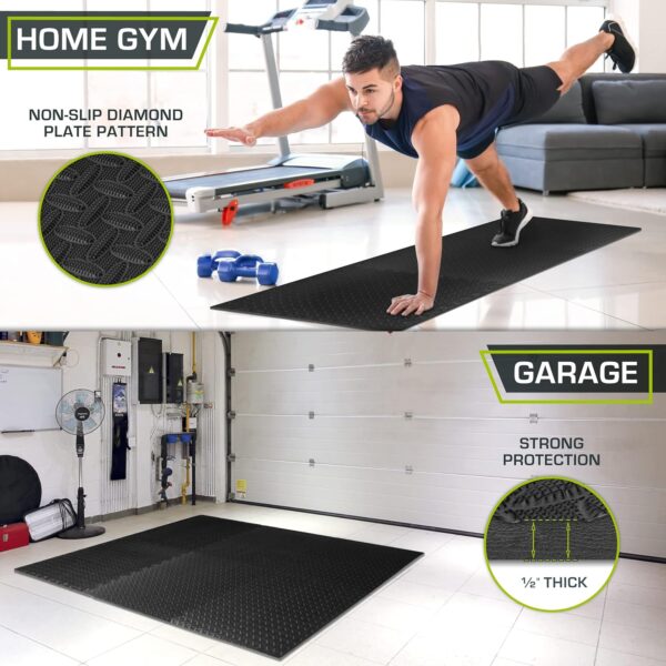 ProsourceFit Puzzle Exercise Mat ½ in, EVA Interlocking Foam Floor Tiles for Home Gym, Mat for Home Workout Equipment, Floor Padding for Kids