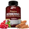 NutriFlair Premium Berberine HCL 1200mg, 120 Capsules - Plus Pure True Ceylon Cinnamon, Berberine HCI Root Supplements Pills - Immune System, Healthy Weight Management
