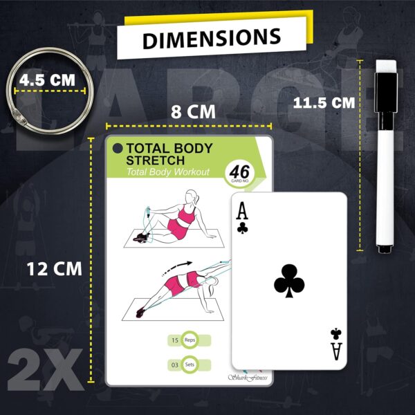 Pilates Bar Workout Cards - 58 Exercise Cards with Pilates Stick Work Out Postures, Instructions & Breathing Tips | Free Ring & Dry-Erase Marker to Create Your Customize Workout Planner Chart