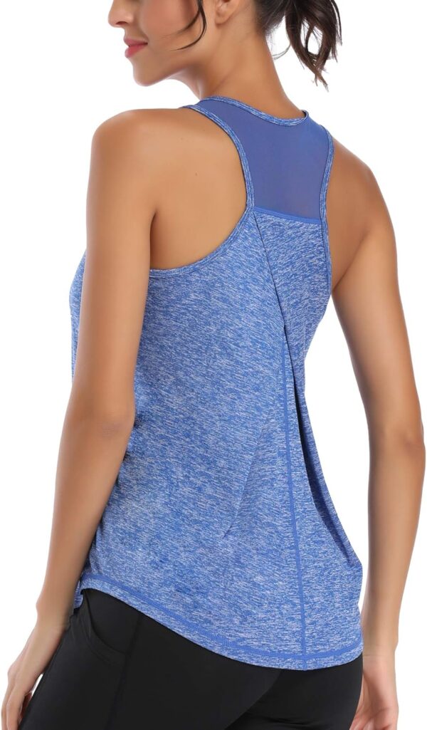 Aeuui Womens Workout Tops for Women Racerback Tank Tops Mesh Yoga Shirts Athletic Running Tank Tops Sleeveless Gym Clothes