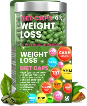 Bioteque Lab Weight Loss Diet Capsules, Natural Appetite Suppressant, Fat Burner for Women and Men with Apple Cider, Green Coffee Bean Extract, Cinnamon, Cayenne Pepper Metabolism Booster