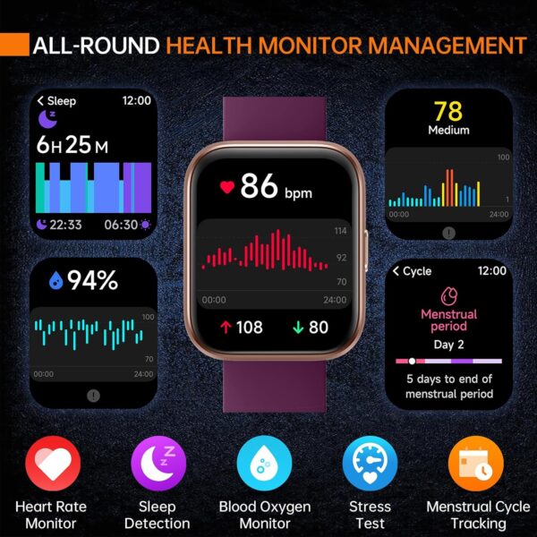 Smart Watch for Men iPhone Android, Smartwatch with Alexa Built-in (Answer/Make Call), 1.8" Fitness Tracker for Heart Rate Sleep Tracking, 60 Sports, Blood Oxygen