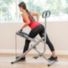 Sunny Health & Fitness Row-N-Ride Squat Assist Trainer, Foldable & Easy Setup Exercise Equipment w/Adjustable Resistance, Home Gym Training Machine for Arm, Glute & Leg Workout, Optional in Colors