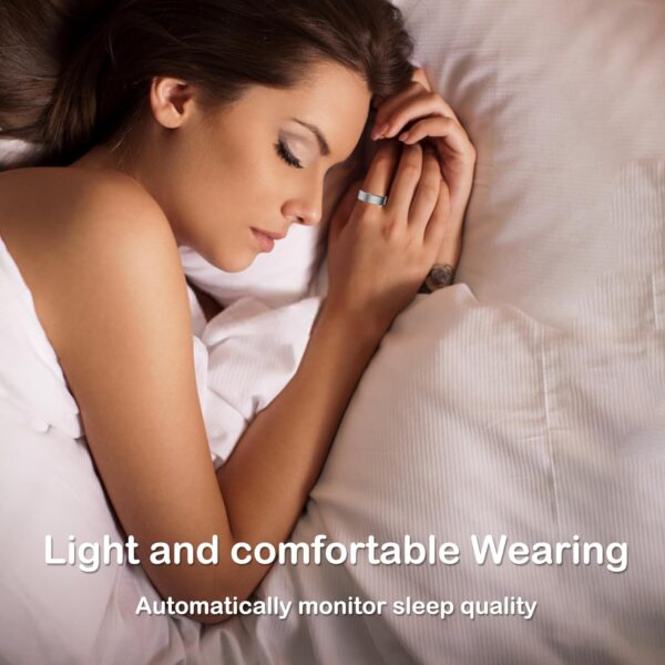 Smart Ring Sleep Tracker,Fitness Tracking Wearable with Heart Rate,Blood Oxygen,Distance,Calories Monitoring,Air Gestures,Remote Photograph,IP68 Waterproof for iOS/Android(Silver,11)