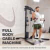 Centr Home Gym Functional Trainer - Multifunctional Cable Machine Home Gym System - Workout Weight Machine for Strength Training - Full Body Compact Exercise & Fitness Equipment Set