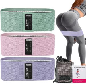 3 Levels Booty Bands Set, Resistance Bands for Working Out, Exercise Bands for Women Legs and Butt, Stretch Bands for Pilates, Yoga Starter Set