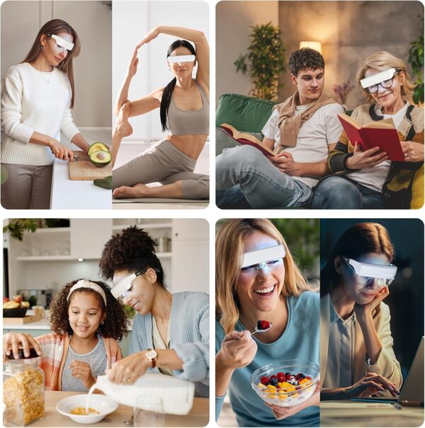 MEINNO Light Therapy Glasses, Portable Daylight Lamp, Wearable Sunlight Lamp, Boost Energy, Relief for Sleep Problems, Jet Lag - Perfect for Christmas Gift