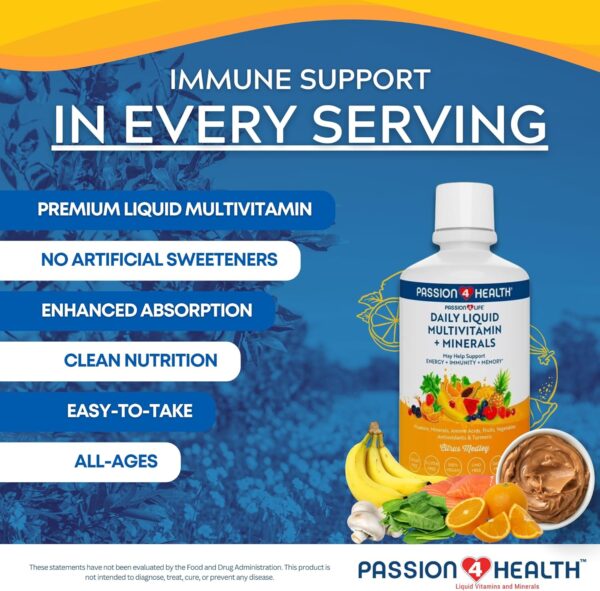 Mega Liquid Multivitamins, Trace Minerals, Amino Acids, Turmeric for Adults, Men, Women, Teens, Kids, Non-GMO, No Soy, No Dairy