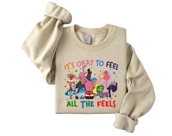 It’s Okay to Feel All the Feels Sweatshirt, Mental Health Awareness Inside Out Graphic Sweater, Therapy Teacher Sweatshirt, Emotional Wellness Motivational Sweatshirt