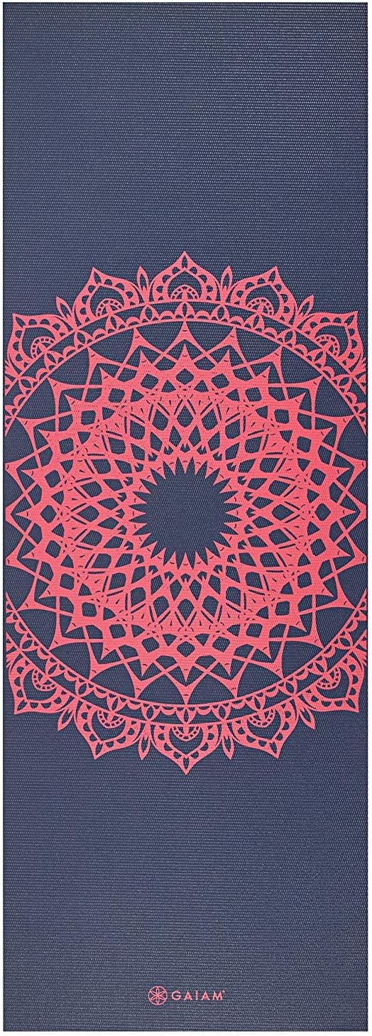 Gaiam Print Yoga Mat, Non Slip Exercise & Fitness Mat for All Types of Yoga, Pilates & Floor Exercises