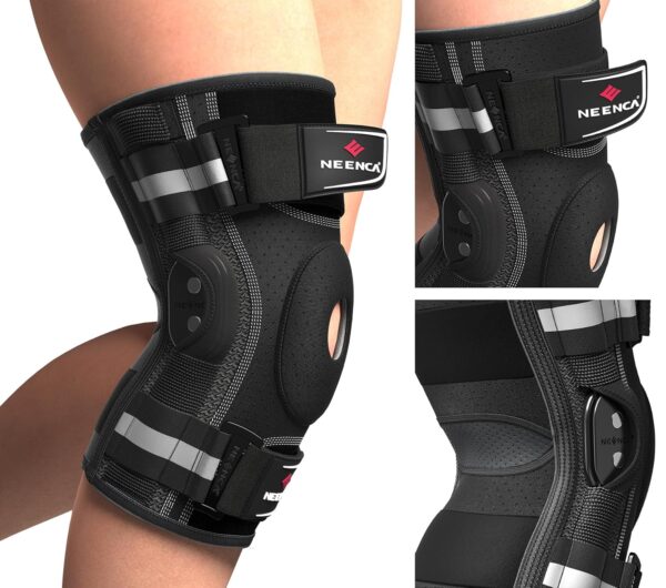 NEENCA Professional Knee Brace for Knee Pain, Adjustable Hinged Knee Support with Removable Side Stabilizers, Strong Stability for Joint Pain Relief, Arthritis, Meniscus Tear, ACL, PCL, Runner, Sports (Large)
