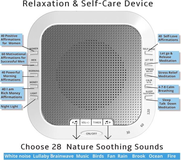 Portable Calm Sleep Device kit with 9 Mindfulness Meditations for Beginners, Sleep 3D Mask,Case,28 Nature Sounds, Meditation for Stress Relief,Self Care,Money,Positivity,Adult,Kids