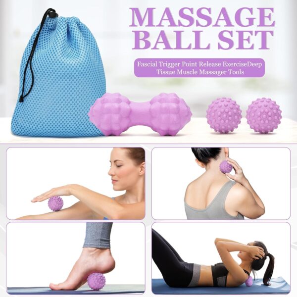 Yoga Wheel 12 in 1 Set with Back Cracker Roller for Pain Relief & Deep Tissue Massage Yoga Blocks 2 Pack with Yoga Ring, Yoga Accessory for Stretching Equipment, Yoga Starter Kit for Beginner