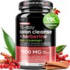 GLP-1 Colon Cleanse Berberine Supplement 1500mg - 15-Day Advanced Detox for Men & Women - Extra Strength w/Senna Leaf, Fast-Acting Natural for Constipation, Gut Health & Bloating Relief - THINBI