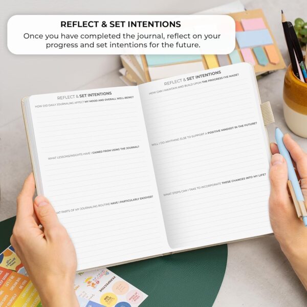 Clever Fox Four-Minute Journal – Daily Positivity Journal with Prompts – Motivational Affirmation, Mental Health & Habit Tracker (Seashell)