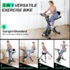 Foldable Exercise Bike Stationary Bikes for Home, 5 IN 1 Indoor Workout Bike, Cycling Bike with 16-Level Quiet Magnetic Resistance, 6.6 LBS Flywheel and 300LBS Capacity, 2024 Designed 817 X-bike