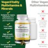 81UKLRm64L._AC_SL1500_.jpg Vegan Vitality Multivitamins & Minerals for Women and Men with High Strength Vitamin B12, D3 & K2. 180 Vegan Multivitamin Tablets - 6 Months Supply. Vitamins for Vegans & Vegetarians