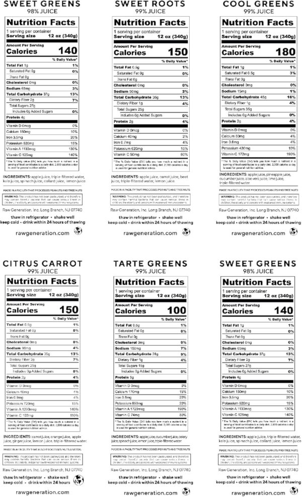 RAW generation 3-Day Skinny Cleanse - Best Sweet Greens Detox Juice Cleanse for Weight Management/Healthiest Way to Cleanse Your System/Jumpstart a Healthier Diet