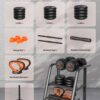 FEIERDUN Adjustable Dumbbells, 20/30/40/45/70/90lbs Free Weight Set with Connector, 5 in1 Dumbbells Set Used as Barbell, Kettlebells, Push up Stand, Weight Plate, Fitness Exercises for Home Gym Suitable Men/Women