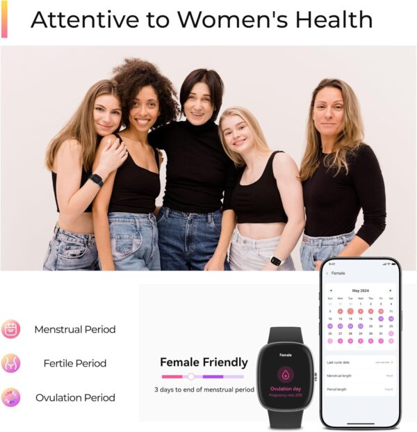 Health Fitness Tracker, 24/7 Heart Rate/SpO2/Sleep Monitor, 1.69'' Activity Trackers with Pedometer, Calories & Step Counter, Fitness Smart Watches for Women Men