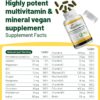 81ZMI8wUt4L._AC_SL1500_.jpg Vegan Vitality Multivitamins & Minerals for Women and Men with High Strength Vitamin B12, D3 & K2. 180 Vegan Multivitamin Tablets - 6 Months Supply. Vitamins for Vegans & Vegetarians