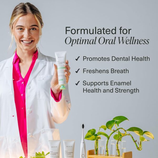 Boka Fluoride Free Toothpaste Nano Hydroxyapatite, Helps Remineralize, Appropriate for Sensitive Teeth, Whitening - for Adult, Kids Oral Care - Ela Mint Flavor, 4 Fl Oz 1Pk US Manufactured