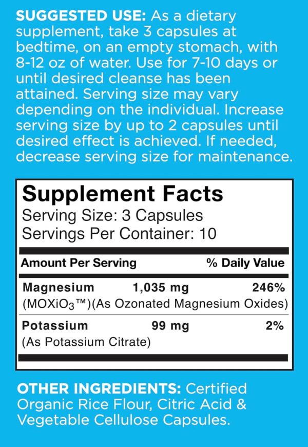 nbpure MagO7 - Natural Colon Cleanse & Detox - Occasional Constipation Relief, Stool Softening, & Bloating Support for Men & Women - Ozonated Magnesium Oxide, 30 Capsules