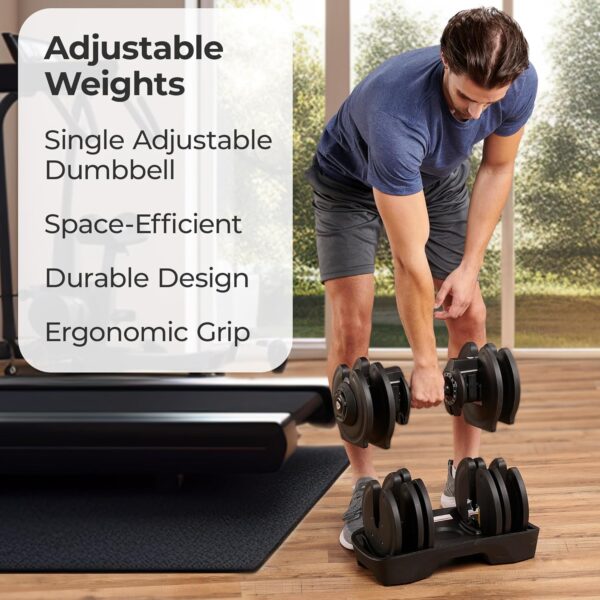 LifePro Adjustable Dumbbell Set/Single – 90lb, 25lb Dumbbells Set of 2, and Single piece - Quick Change Rotating Hand Weights for Women/Men at Home Gym Weight System, Ideal for Home Strength Training