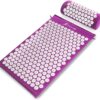 ProsourceFit Acupressure Mat and Pillow Set for Back/Neck Pain Relief and Muscle Relaxation, Large - Gray/Gray