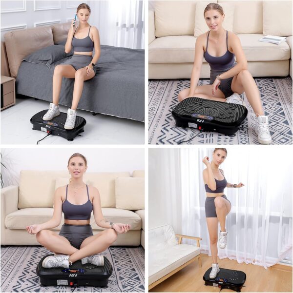AXV Vibration Plate Fitness Platform Exercise Machine Vibrating Lymphatic Drainage Shaking Full Body Shaker Workout Vibrate Stand Shake Board Sport Gym for Weight Loss Fat Burner for Women Men