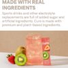 Cure Hydration | Plant-Based Electrolyte Drink Mix | No Added Sugar | FSA & HSA | Dehydration Relief Powder Made with Coconut Water | Non-GMO | Vegan | Pouch of 14 Packets - Strawberry Kiwi