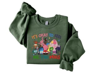 It’s Okay to Feel All the Feels Sweatshirt, Mental Health Awareness Inside Out Graphic Sweater, Therapy Teacher Sweatshirt, Emotional Wellness Motivational Sweatshirt