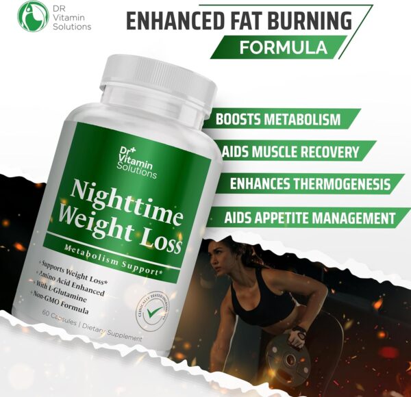 Dr Vitamin Nighttime Fat Burner Supplements - Appetite Suppressants for Weight Loss - Night-Time Fat Burner for Women and Men Supporting Sleep & Relaxation - Metabolism Booster Weight Loss Pills - 60