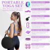 Yoga Wheel 12 in 1 Set with Back Cracker Roller for Pain Relief & Deep Tissue Massage Yoga Blocks 2 Pack with Yoga Ring, Yoga Accessory for Stretching Equipment, Yoga Starter Kit for Beginner