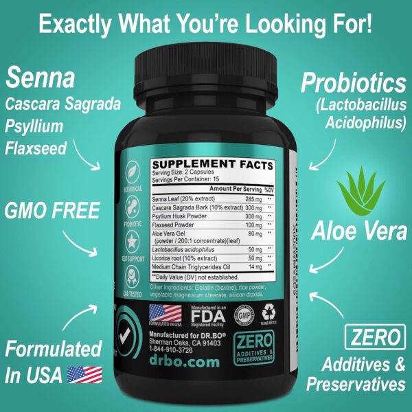 Colon Cleanser Detox for Weight Flush - 15 Day Intestinal Cleanse Pills & Probiotic - Fast Natural Laxative for Constipation Relief - Bowel Movement Supplements for Stomach Bloating, Gut Loss Support