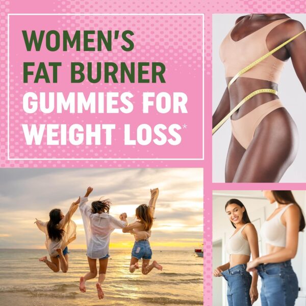Women’s Fat Burner Gummies for Weight Loss | Green Tea Extract, Green Coffee Bean, Garcinia Cambogia & Ketones | Fat Burners for Women Weight Loss Gummies | Green Tea Fat Burner Supplements | 60 Ct.