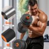 FEIERDUN Adjustable Dumbbells, 20/30/40/45/70/90lbs Free Weight Set with Connector, 5 in1 Dumbbells Set Used as Barbell, Kettlebells, Push up Stand, Weight Plate, Fitness Exercises for Home Gym Suitable Men/Women