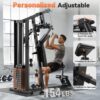 81pNu5XkexL._AC_SL1500_.jpg Sportsroyals Home Gym, Multifunctional Home Gym Equipment, Workout Station with 154LBS Weight Stack, Exercise Equipment for Full Body Traning with Pulley System